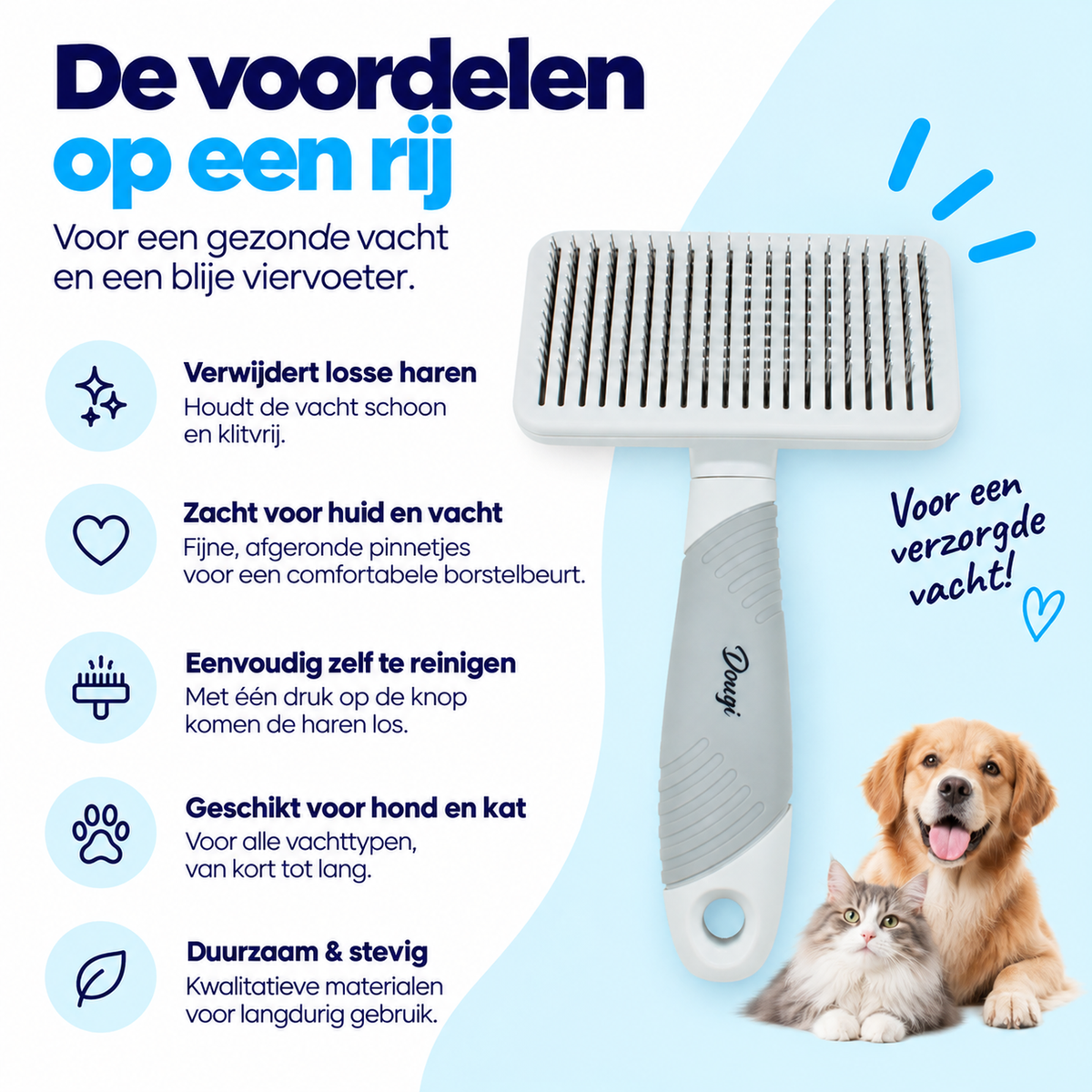 Slickerborstel voor Hond en Kat